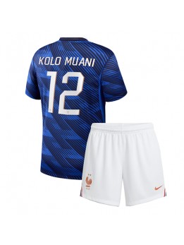 Otroški Nogometna dresi replika Francija Randal Kolo Muani #12 Domači SP 2026 Kratek rokav (+ hlače)